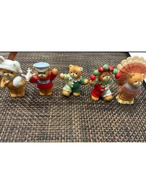 Vintage Enesco Lucy Rigg Teddy Bear Figurines Set